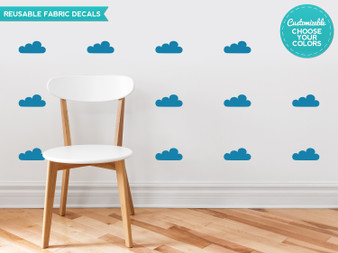 Clouds Fabric Wall Decals - Set of 18 Cloud Silhouettes - Sunny Decals