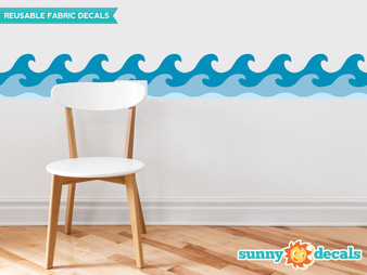 Wave Wall Border Fabric Wall Decal - Set of Two 24" x 7.8" Sections - Original - Sunny Decals