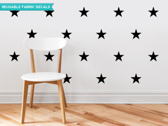 Stars Fabric Wall Decals - Set of 30 Stars - 19 Color Options - Sunny Decals