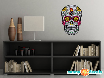 Sugar Skull Fabric Wall Decal - Day of the Dead Wall Decor - Diamond - Sunny Decals