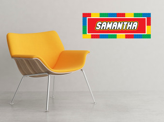 Personalized Building Block Fabric Wall Decal - Custom Name Wall Art - Sunny Decals