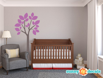 Modern Tree Wall Decal - Purple