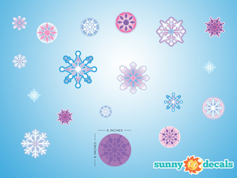 Frozen Inspired Snowflakes Fabric Wall Decals - Detailed - Sunny Decals