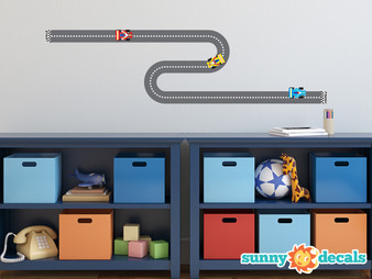 Race Car Tracks Fabric Wall Decal - Customizable Roads - Sunny Decals