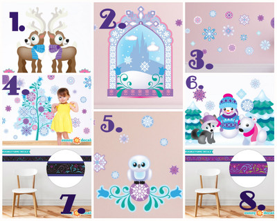 8 fabric decals for your Frozen inspired room decor