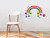 Rainbow Fabric Wall Decal, Sparkling Rainbow with Polka Dots and Stars - Small - Sunny Decals