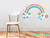 Rainbow Fabric Wall Decal, Sparkling Rainbow with Polka Dots and Stars in Pastel Colors - Medium - Sunny Decals Rainbow Fabric Wall Decal, Sparkling Rainbow with Polka Dots and Stars in Pastel Colors - Medium - Sunny Decals