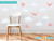 Modern Clouds Fabric Wall Decals with Birds - Pink - Sunny Decals Modern Clouds Fabric Wall Decals with Birds - Pink - Sunny Decals