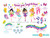 Ballerina Fabric Wall Decals with Butterflies, Musical Notes, Rainbow and More - Detailed - Sunny Decals
