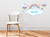 Pastel Rainbow with Custom Name Fabric Wall Decal with Butterflies and Stars - Sunny Decals Pastel Rainbow with Custom Name Fabric Wall Decal with Butterflies and Stars - Sunny Decals