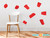 Projecting Building Block Bricks Fabric Wall Decals - Red - Sunny Decals