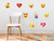 Emoji Emoticon Fabric Wall Decals - Set of 9 Phone Text Faces Wall Stickers - Sunny Decals