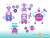 Robot Wall Decals - Detail - Girls