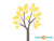Modern Tree Wall Decal - Yellow - Detailed Modern Tree Wall Decal - Yellow - Detailed
