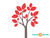 Modern Tree Wall Decal - Red - Detailed Modern Tree Wall Decal - Red - Detailed