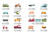 Transportation Theme Fabric Wall Decals with Cars, Trucks, Planes, Trains, Bikes, and More - Detailed - Sunny Decals