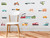 Transportation Theme Fabric Wall Decals with Cars, Trucks, Planes, Trains, Bikes, and More - Small - Sunny Decals