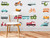 Transportation Theme Fabric Wall Decals with Cars, Trucks, Planes, Trains, Bikes, and More - Medium - Sunny Decals