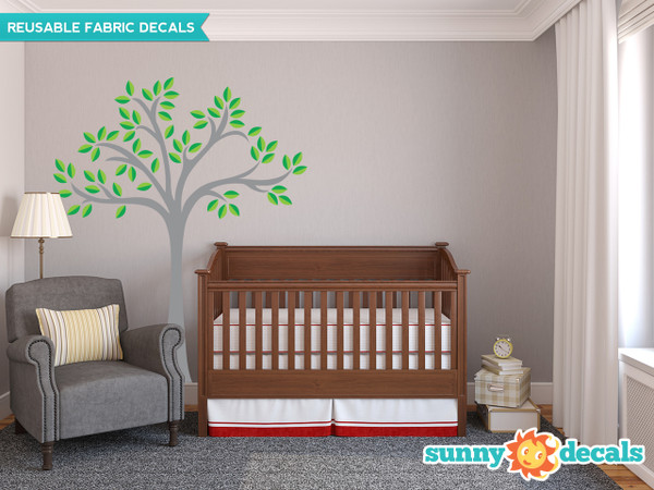 Beautiful Tree Fabric Wall Decal, Tree Wall Décor - Green - Sunny Decals Beautiful Tree Fabric Wall Decal, Tree Wall Décor - Green - Sunny Decals