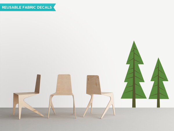 Modern Pine Tree Fabric Wall Decal - Tree Wall Decor - Dark Green - Sunny Decals Modern Pine Tree Fabric Wall Decal - Tree Wall Decor - Dark Green - Sunny Decals