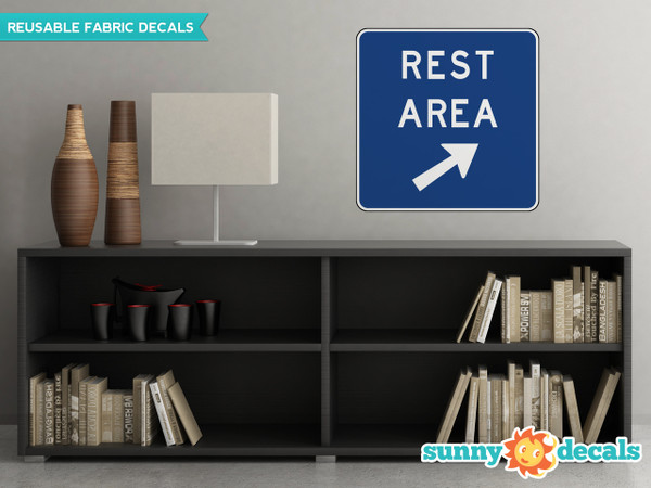 Rest Area Sign Fabric Wall Decal - Sunny Decals Rest Area Sign Fabric Wall Decal - Sunny Decals