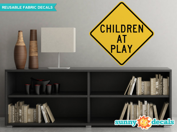 Children at Play Sign Fabric Wall Decal - Sunny Decals