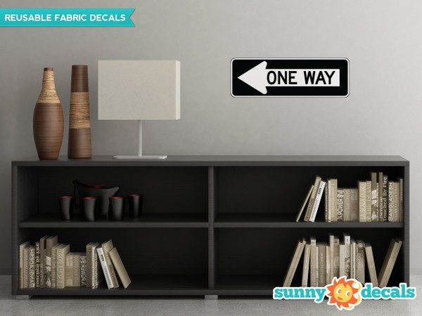One Way Sign Fabric Wall Decal - Sunny Decal One Way Sign Fabric Wall Decal - Sunny Decal