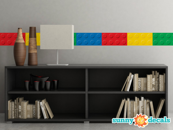 Big Brick Wall Border Fabric Wall Decal - Set Of Two 25" X 6.25" Sections