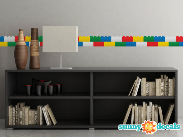 Small Brick Wall Border Fabric Wall Decal - Set of Two 25" x 4.8" Sections - Sunny Decals