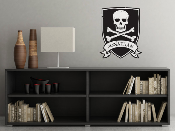 Personalized Pirate Fabric Wall Decal - Kids Pirate Room Decor Wall Decal - Sunny Decals