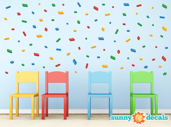 Mini Building Block Bricks Fabric Wall Decals - Sunny Decals