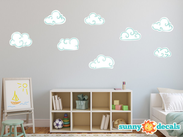 Hand Drawn Fabric Wall Decals - White - Sunny Decals Hand Drawn Fabric Wall Decals - White - Sunny Decals