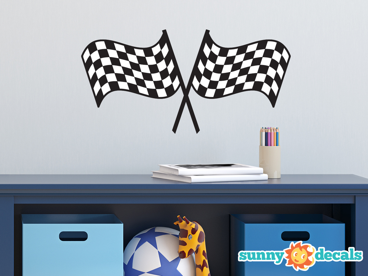 Race Cars Fabric Wall Decal Set of 3 NASCAR Inspired Race Car Wall Sticker 