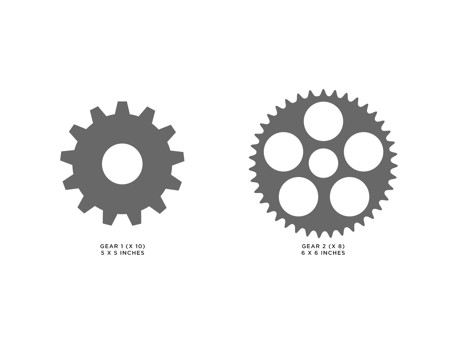 Gears and Cogs Fabric Wall Decals Set of 18 Gears and Cogs Decals