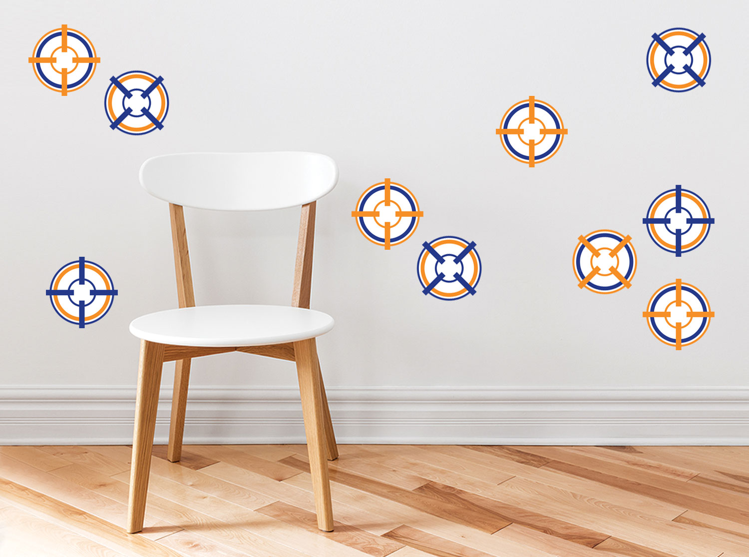 Bulls Eye Target Fabric Wall Decals Set of 10 Targets Sunny Decals