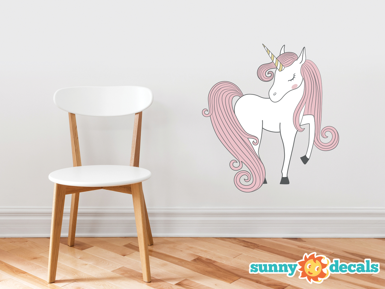 Magical Unicorn Decals, 5 Eco-Friendly Pastel Wall Decals in Scandinav