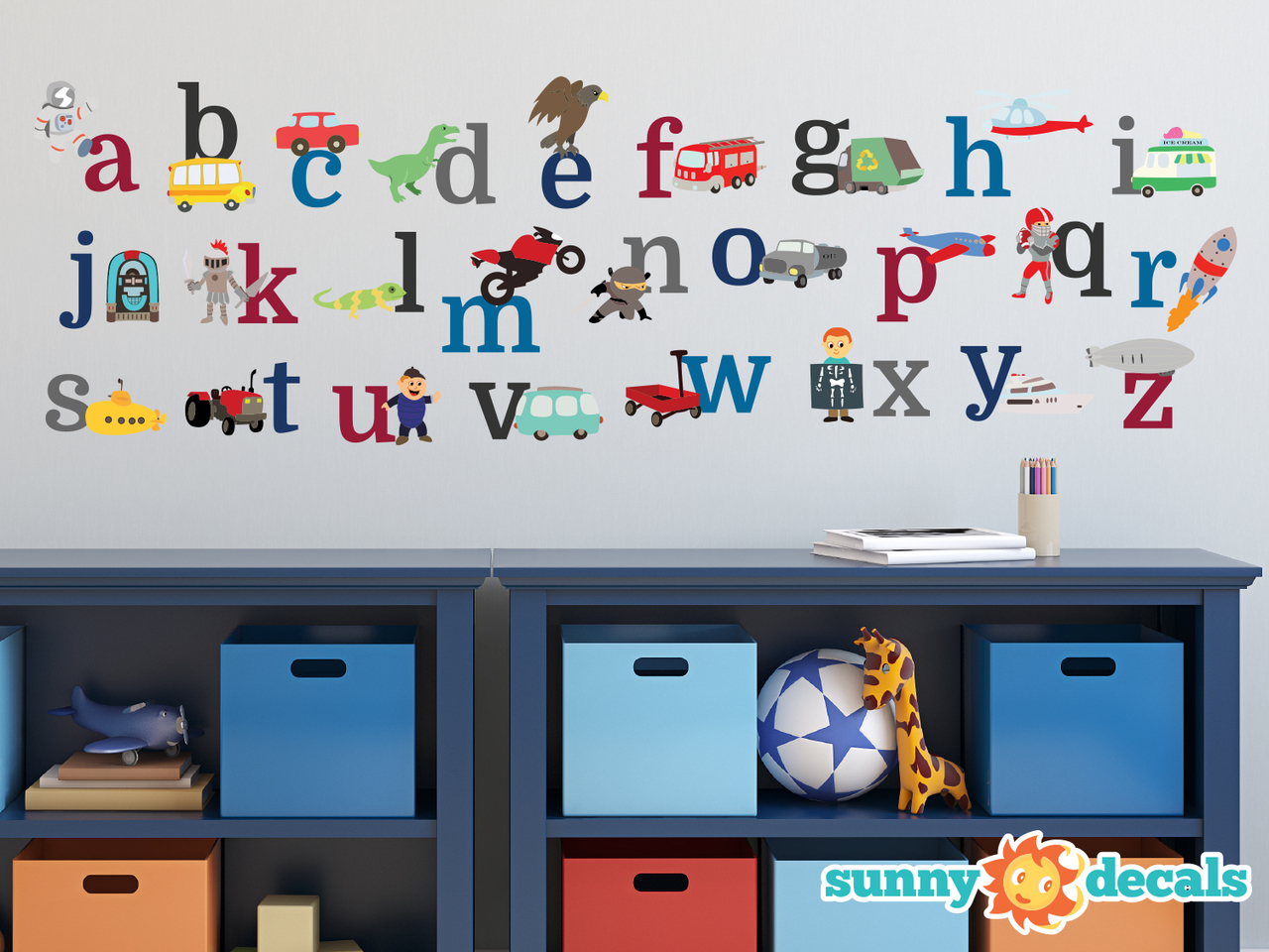 Alphabet Fabric Wall Decals for Boys - 3 Options-Options