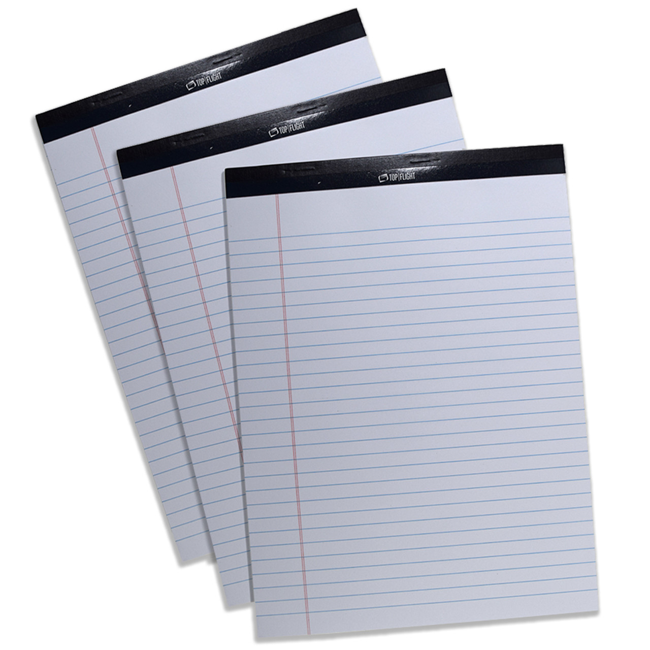 Legal Pad, 8.5" x 11.75", 50 Sheets, White, 3 Pads Per Pack