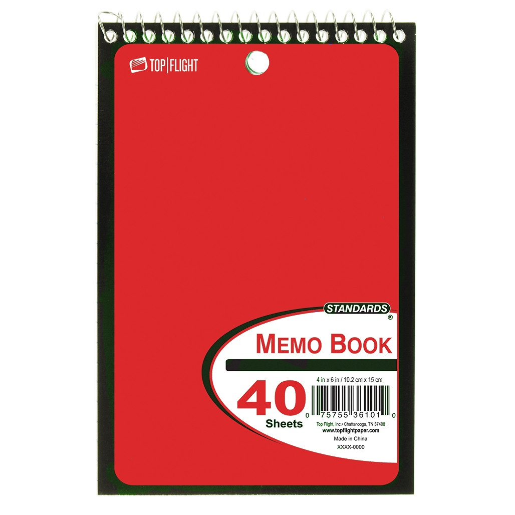 Standards® Memo Book, Top Wire, 4