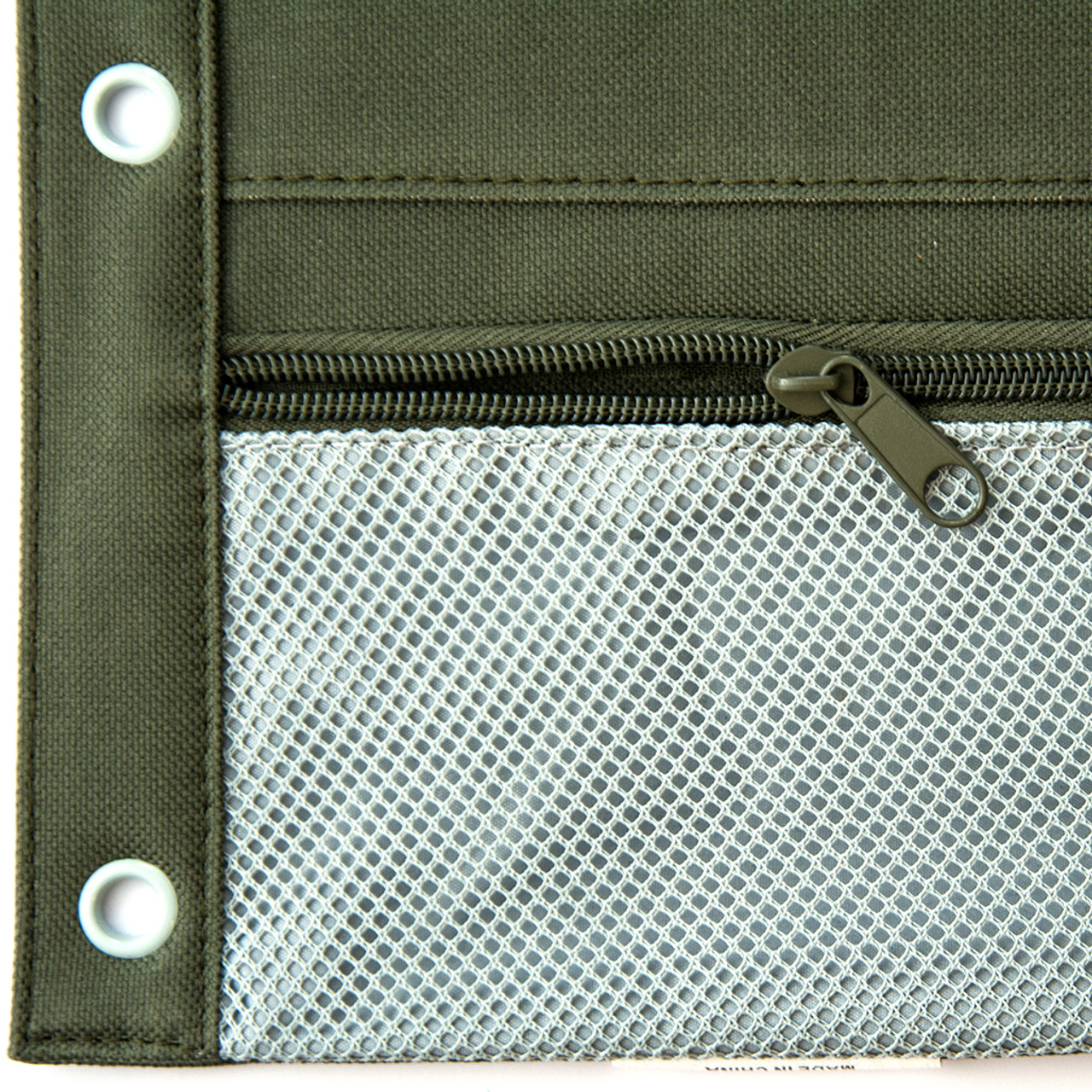 Titanium® Nylon Pencil Pouch, Olive & Gray 4 Pockets