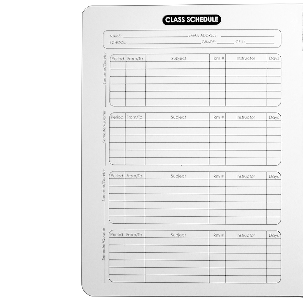 Composition Notebook Reusable Life Schedule Printable