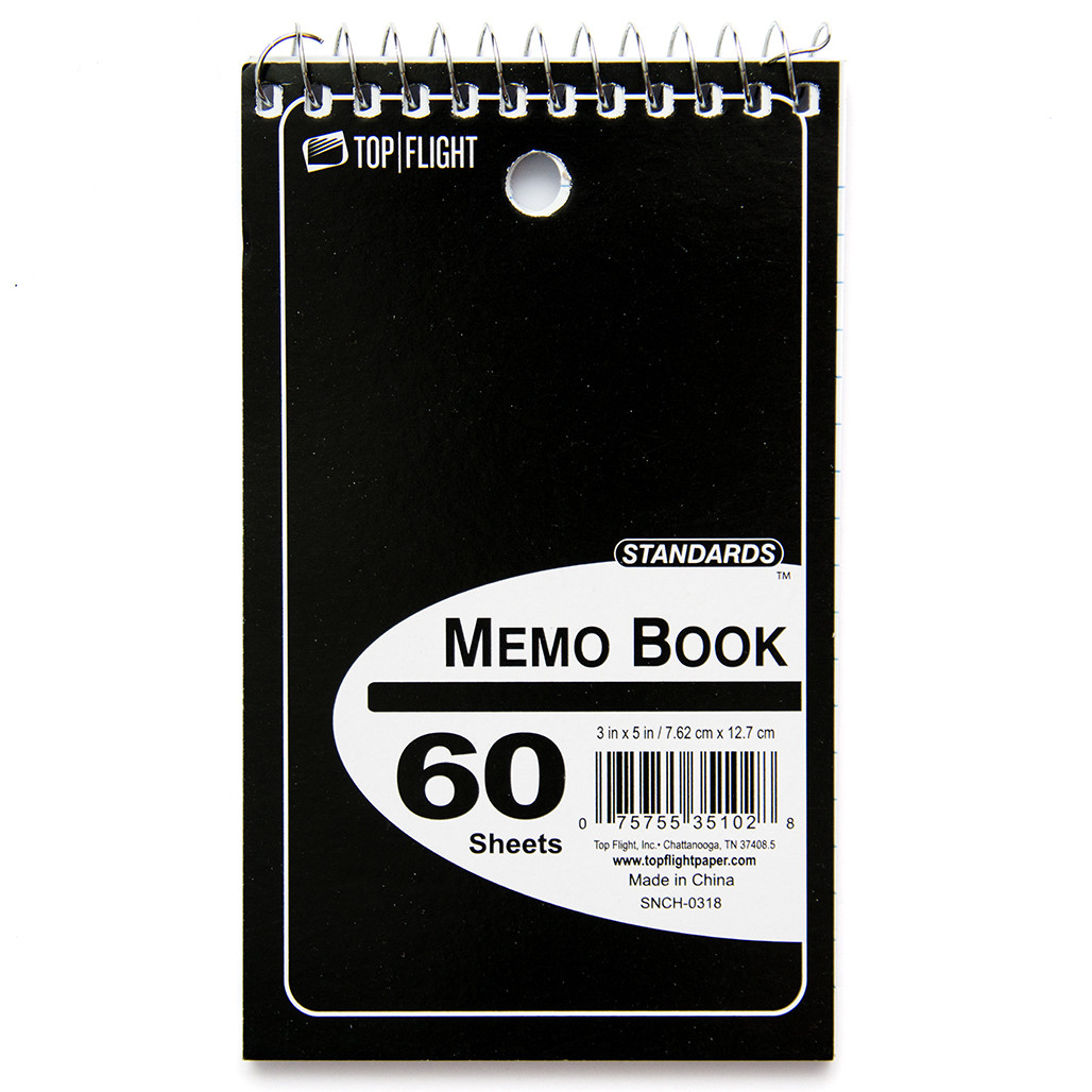 Standards® Memo Book, Top Wire, 3