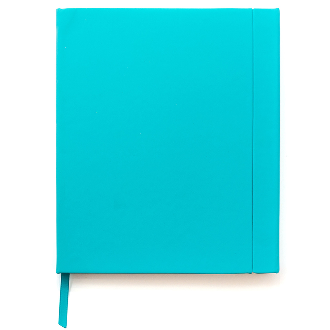 Leatherette Journal with Flap, 96 Lined Sheets, Aqua