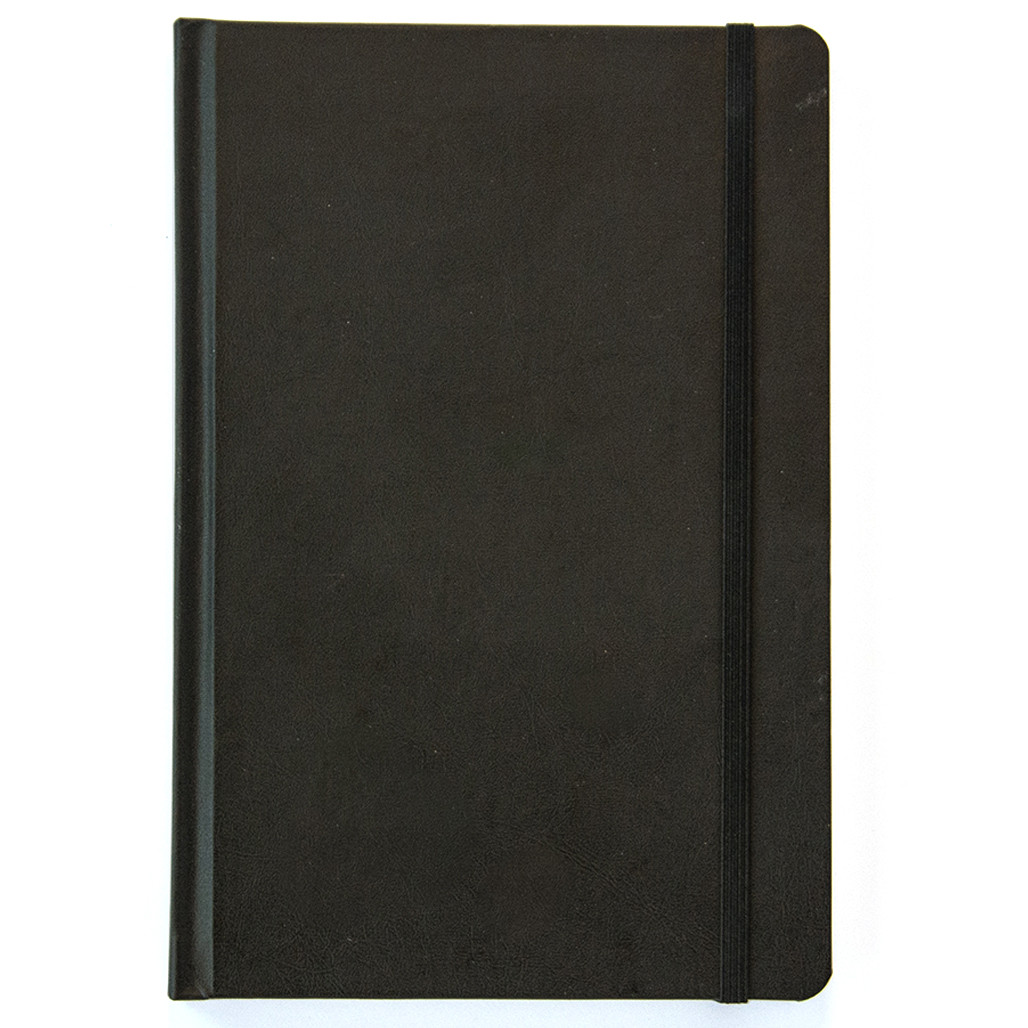 Silverpoint® Leatherette Journal, Black, 120 Ruled Sheets