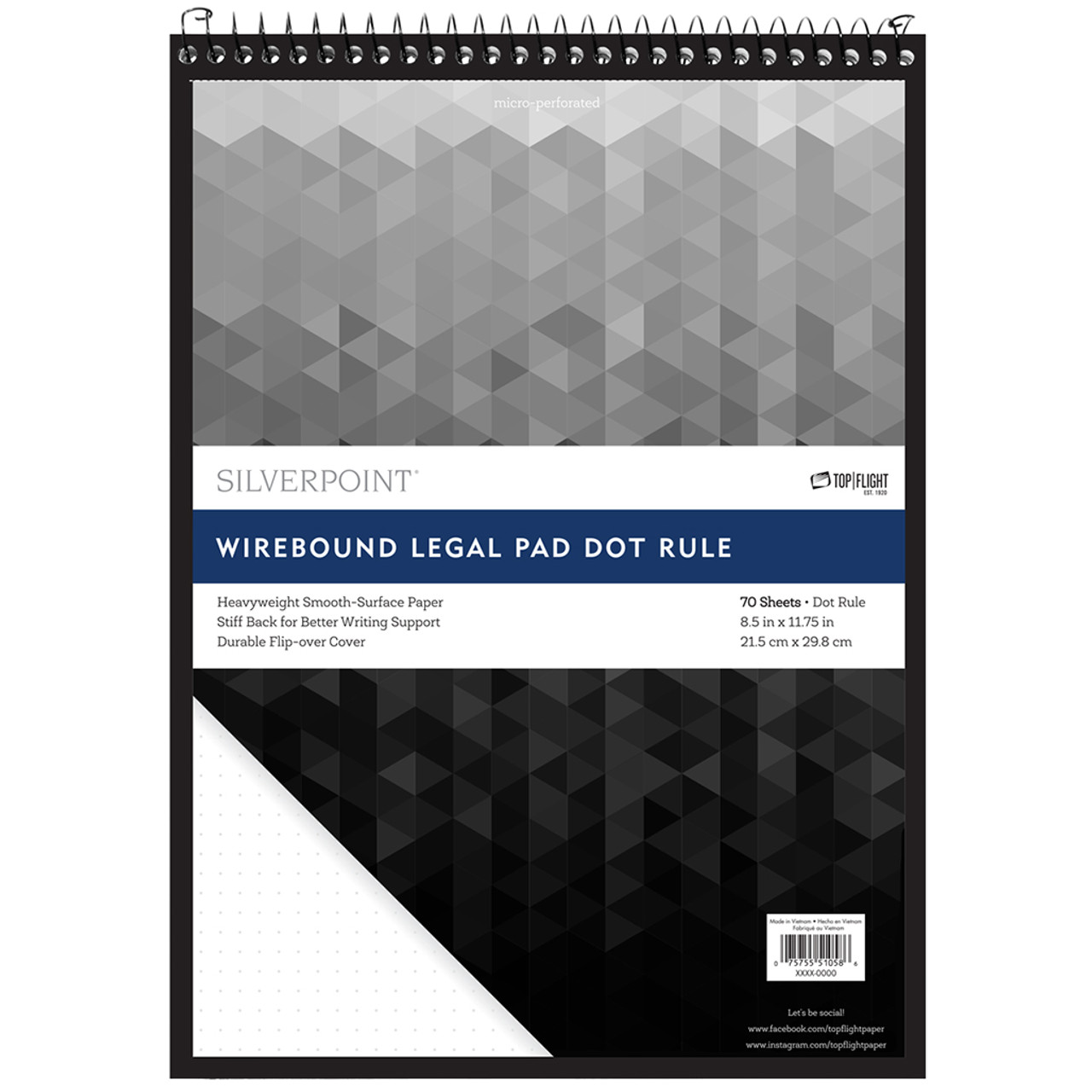 TOPPOINT 21冊 Silverpoint® Wirebound Legal Pad, Dot Grid, 70 ct.