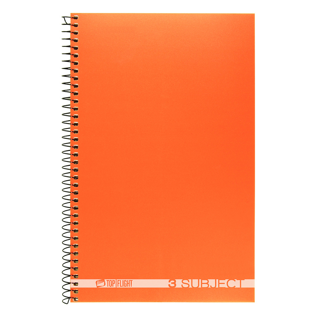 Boss® 3 Subject, Poly Notebook, Wide Rule, 9.5