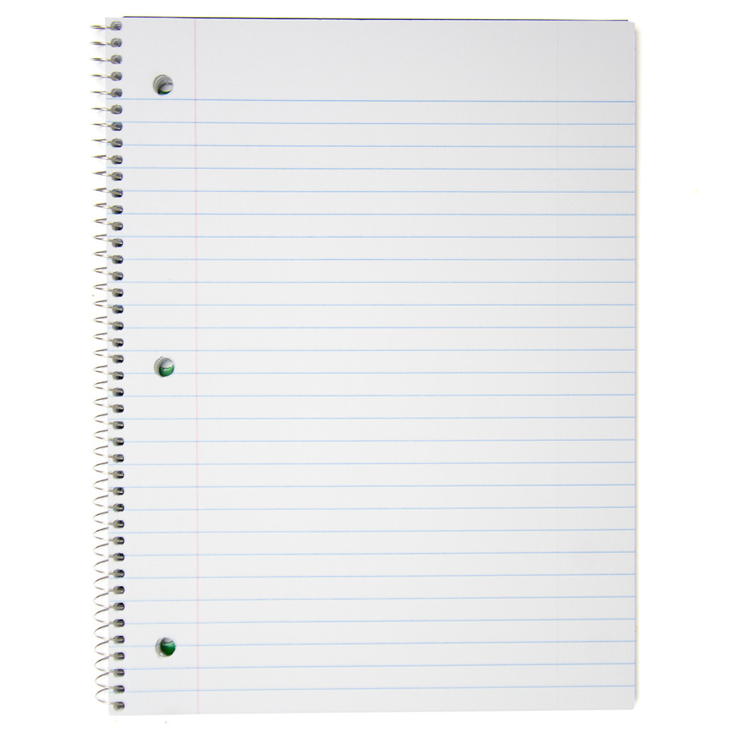 Standard Threaded Notebook Standards® 1 Subject, Wirebound Notebook, Wide Rule, 70 Sheets, Red