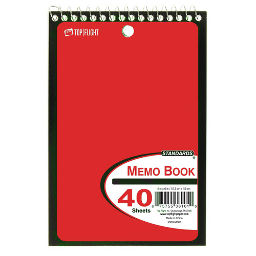 Standards® Memo Book, Top Wire, 4