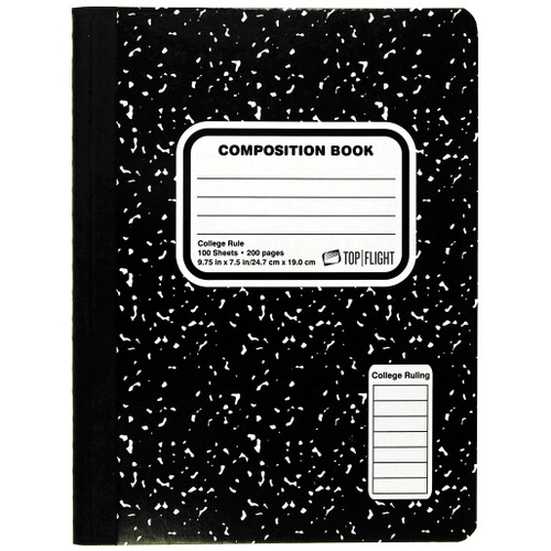 Composition Book, Wide Rule, 100 Sheets, Black and White