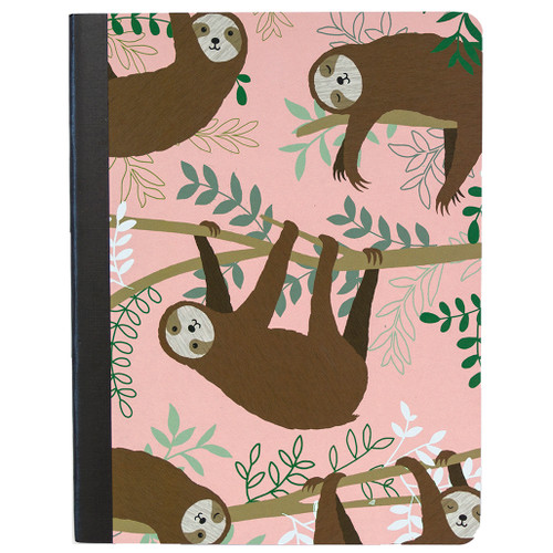 Adorable Animals Sloth Composition Book, Wide Rule, 80 Sheets, Soft Touch Cover